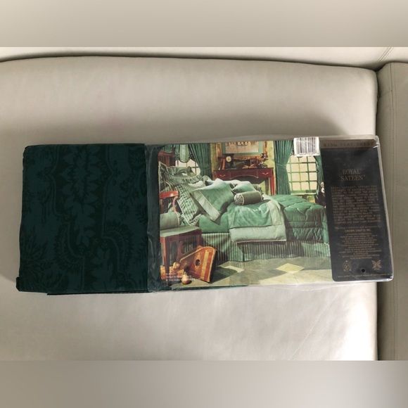 MANON Egyptian 100%Cotton King Flat Sheet Vintage Luxury Royal Sateen New in box - Picture 10 of 14